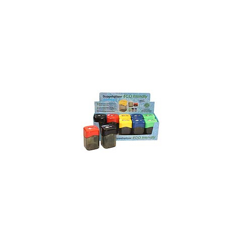 Espositore 10 temperamatite a 2 fori con serbatoio Donau in colori assortiti - 330406910